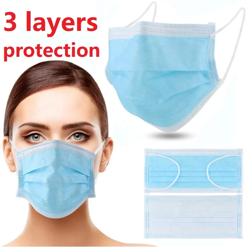 Трехслойные одноразовые бриллиантовые маски со ртом для лица нетканые