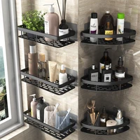 Bathroom Shelves Set Punch-free Triangle Corner Shelf Shower Storage Rack Shampoo Holder Toilet Organizer Bathroom Accessories