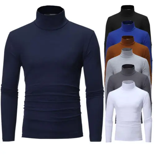 

Fashion Mens Thermal Cotton Turtle Roll Neck Skivvy Turtleneck Sweater Stre