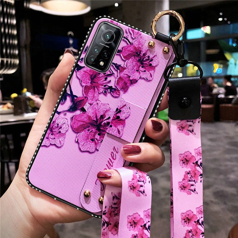 Чехол на запястье для Xiaomi 10T Pro Lite Redmi Note8T Note8Pro Note9S 9Power POCO M3 винтажный цветочный