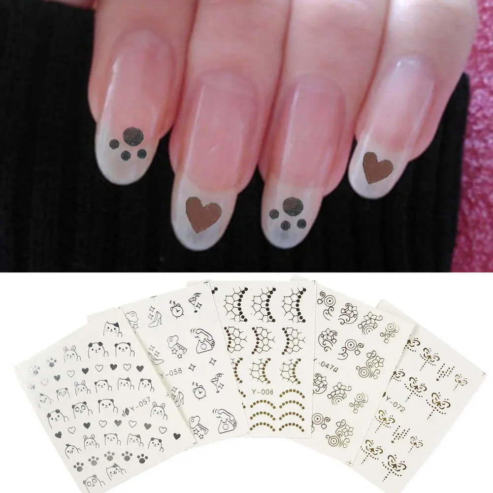 3D наклейка для ногтей с персонажем мультфильма 5 шт. милой аппликацией девочек