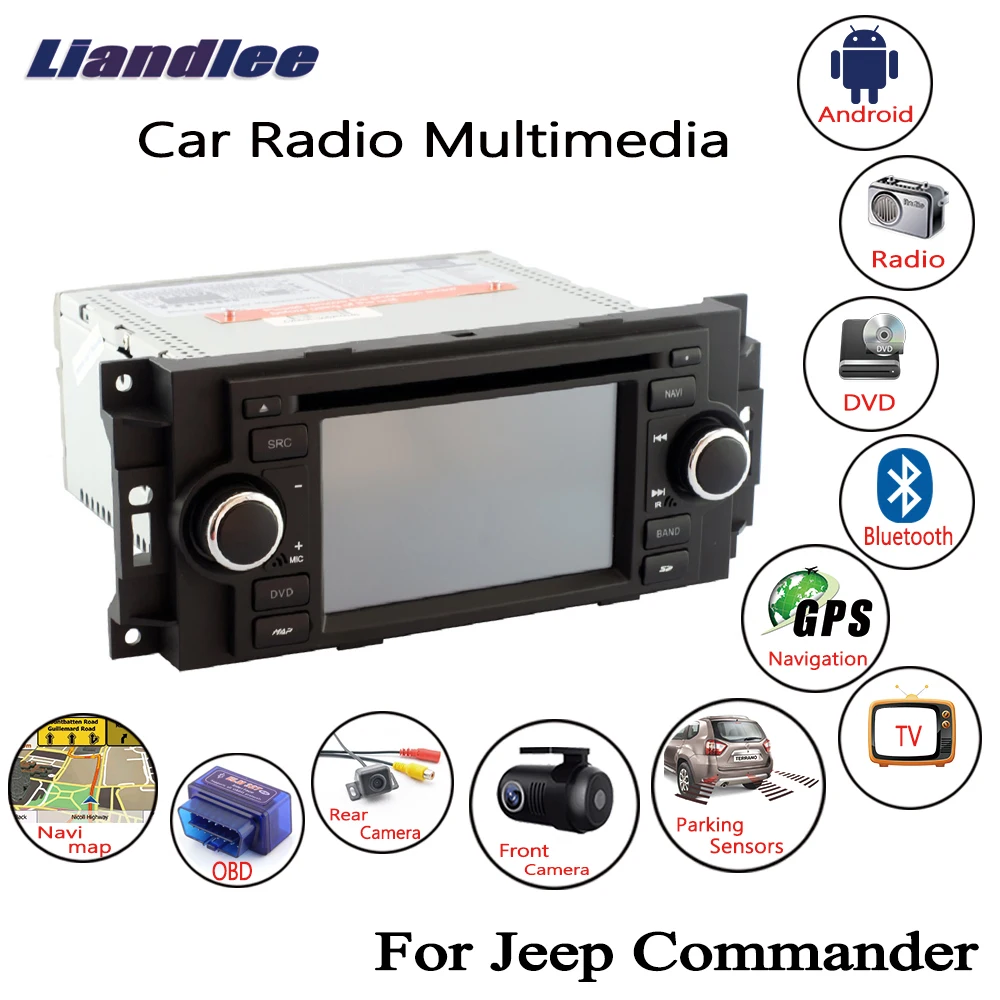 For Jeep Commander 2006-2008 Android Car Radio CD DVD Player GPS Navigation Maps Camera OBD TV HD Screen Media | Автомобили и