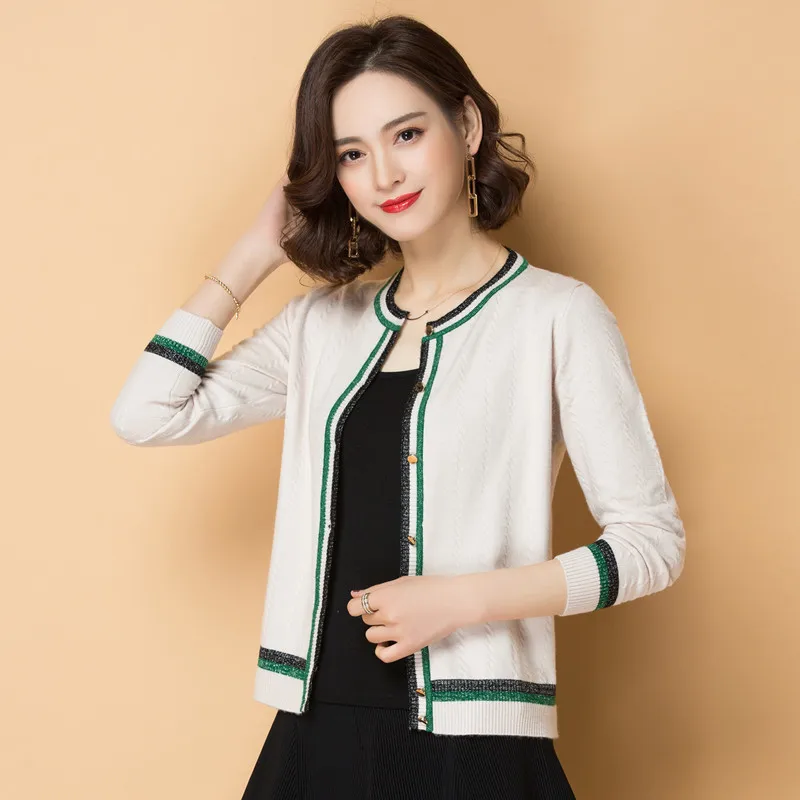 2020 New Spring Cashmere Cardigan Short Women's Sweater Elegant Ladies Korean Knitted Red Coat Loose Casual Jacket Women |