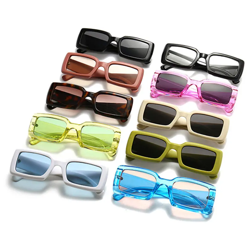 

HBK Fashion Square Rectangle Sun Glasses Luxury Brand Design Colorful Sunglasses Women Men Vintage Retro UV400 Lens Eyewear