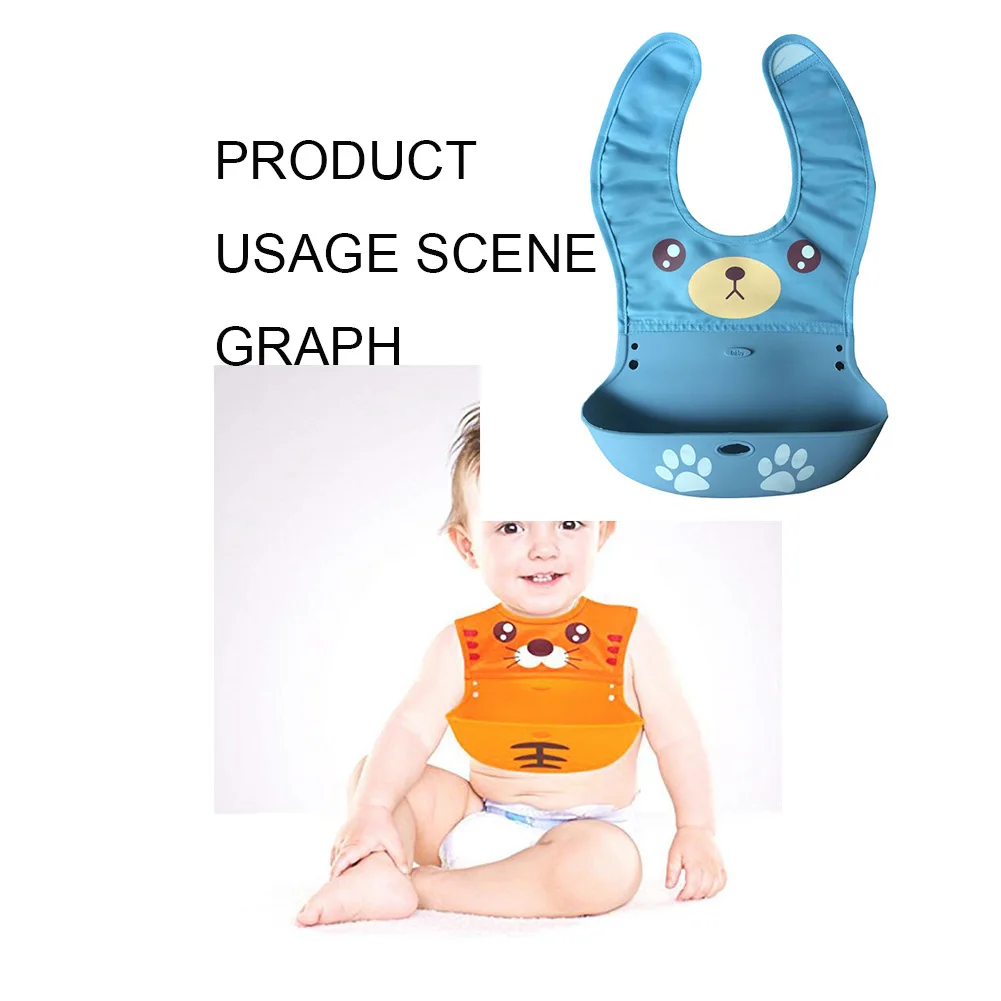 

Silicone Bib Waterproof Saliva Dripping Bibs Cartoon Newborn Feeding Soft Edible Aprons Baby Adjustable Burp Scarf Baby Bibs