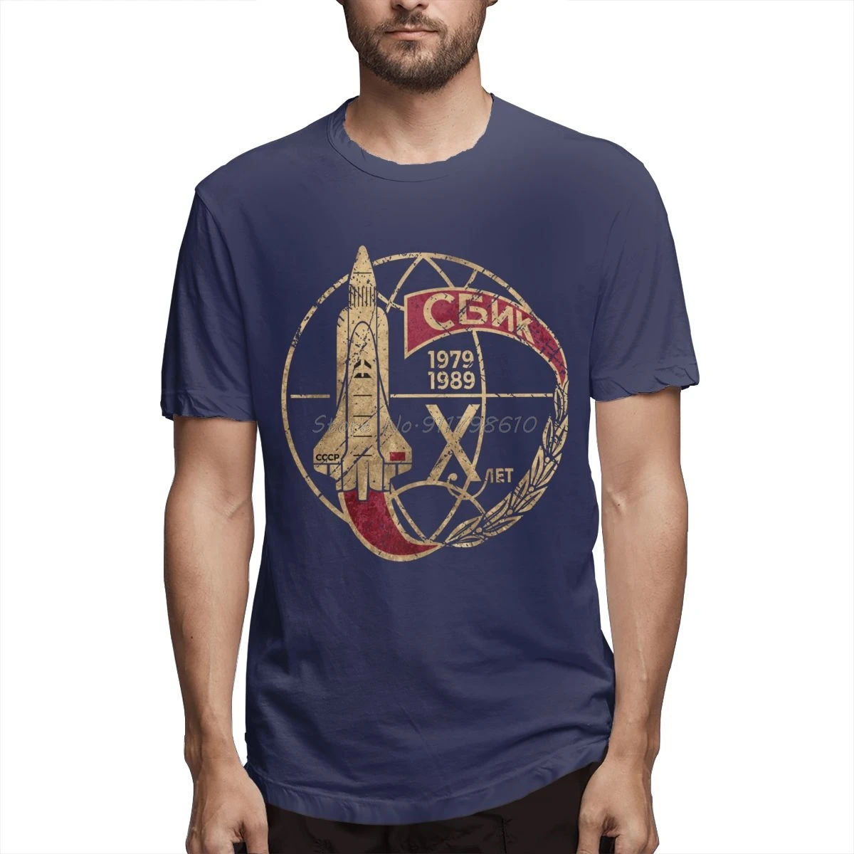 CCCP Space Shuttle T Shirt Plus Size O-neck Cotton Short Sleeve Men Tees Streetwear Harajuku | Мужская одежда