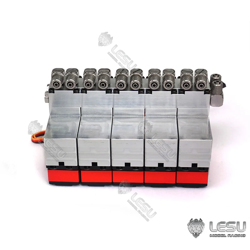 Kaufen LESU 5CH Richtungs Ventil Mit 5 Stück Servos Für 1/14 RC Hydraulische Dumper Lkw Loader Bagger DIY TAMIYA Modell