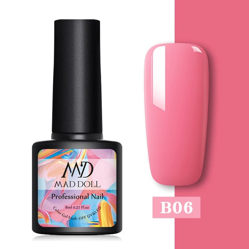B06 MAD DOLL, Термальный гель для ногтей, меняющий цвет, блестки, отмачиваются, УФ-гель для ногтей, лак для ногтей, дизайн ногтей, сделай сам, украшение - Цвет: B06