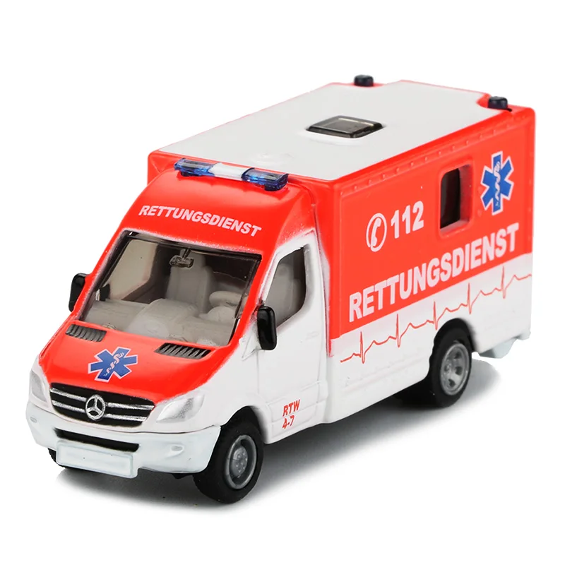 Siku 1: 87 скорая помощь игрушка скорая помощь модель вертолета Спасательная команда самолет обычный грузовик модели игрушки для детской коллекции