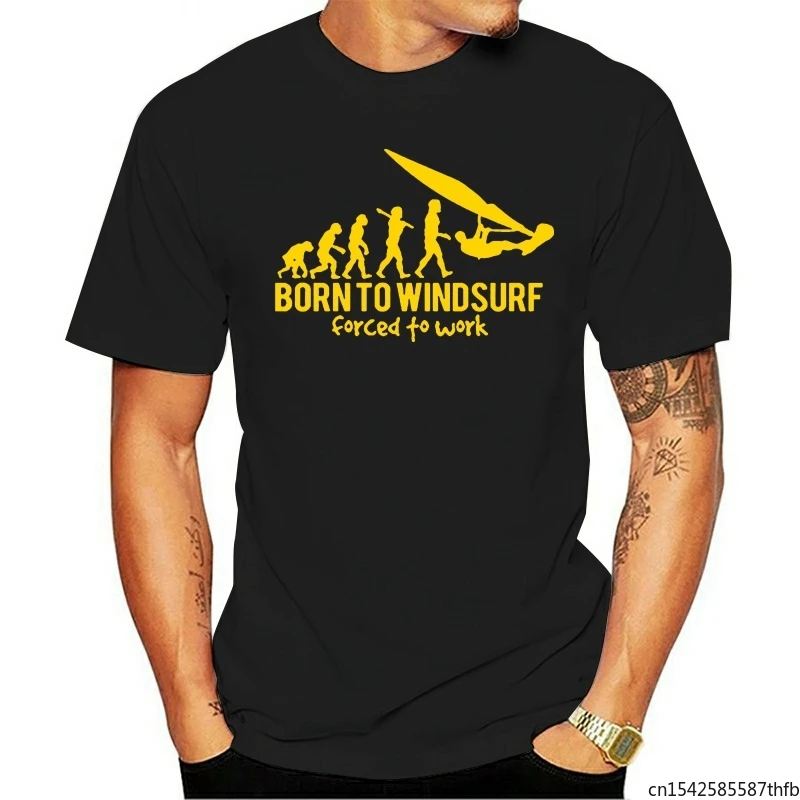

Born To Windsurf Pattern Tshirt Men and Women The Same Casual Daily Tops Tees