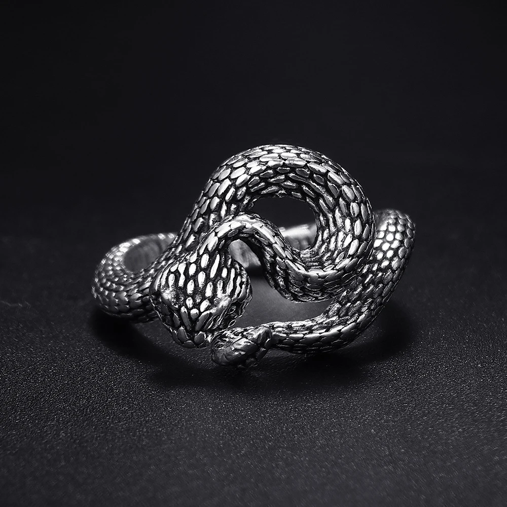 Модное винтажное погремушка в форме змеи античное серебряное покрытие стиле