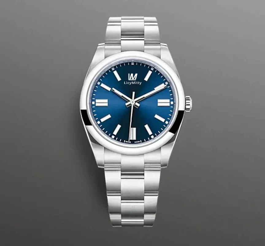 

New 41mm Mens Waterproof Watches Oyster Perpetual Blue Dial Automatic Mechanical 904L Stainless Steel Eta2813 Luminous Watch