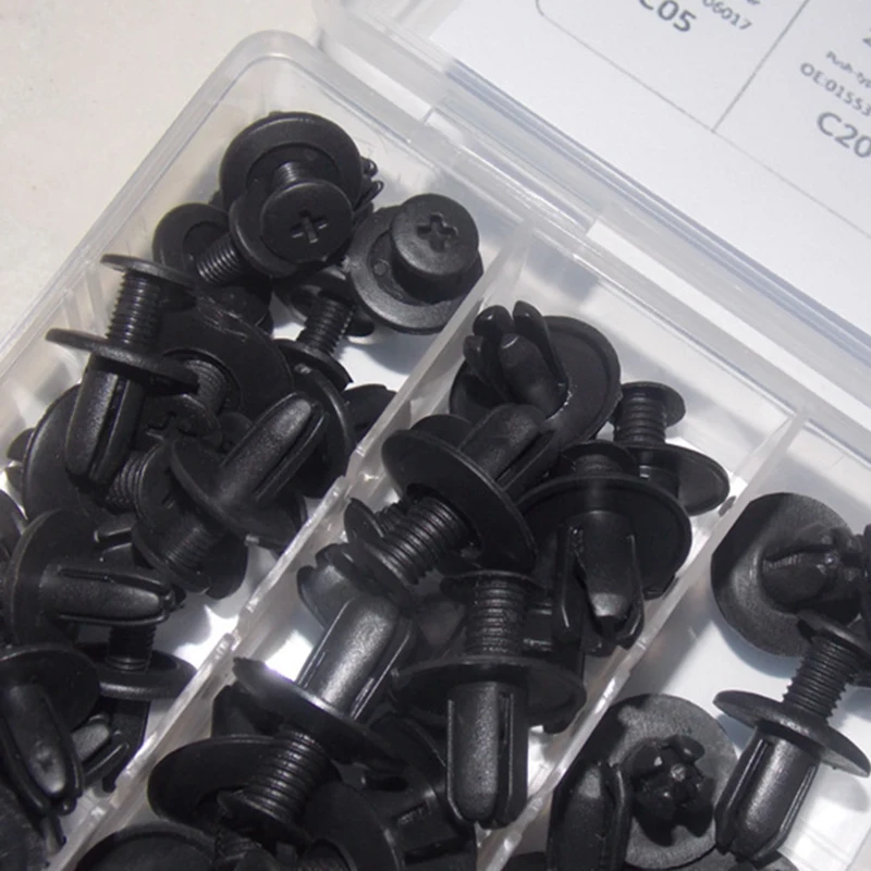 6 размеров 100 шт. универсальные разнообразные автомобильные крепежные зажимы для