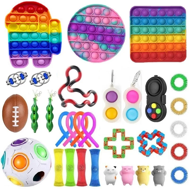 

TOP Fidget Toys Pack Anti Stress Toy Set Marble Relief Gift for Adults Girl Children Sensory Antistress Relief Figet Toys Box I