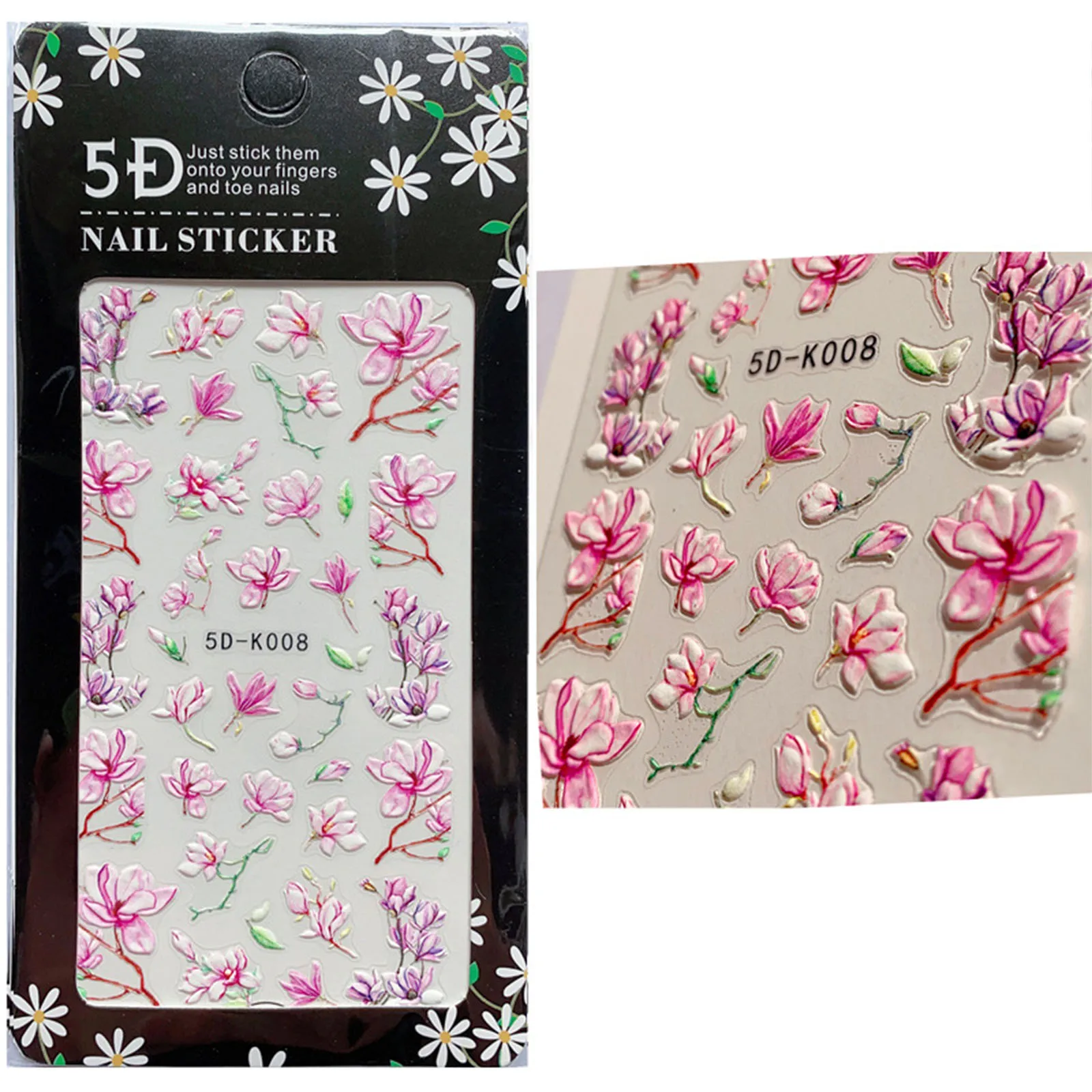 Nail Art Sticker Decals 3D Self-Adhesive Acrylic Engraved Supplies DIY Decorations for Women | Красота и здоровье
