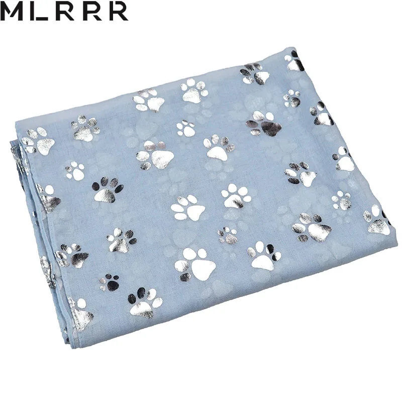 MLRRR 2021 Европейский и Американский популярный милый стиль хлопок серебряная печать лапы собаки пляж солнцезащитный подарок.