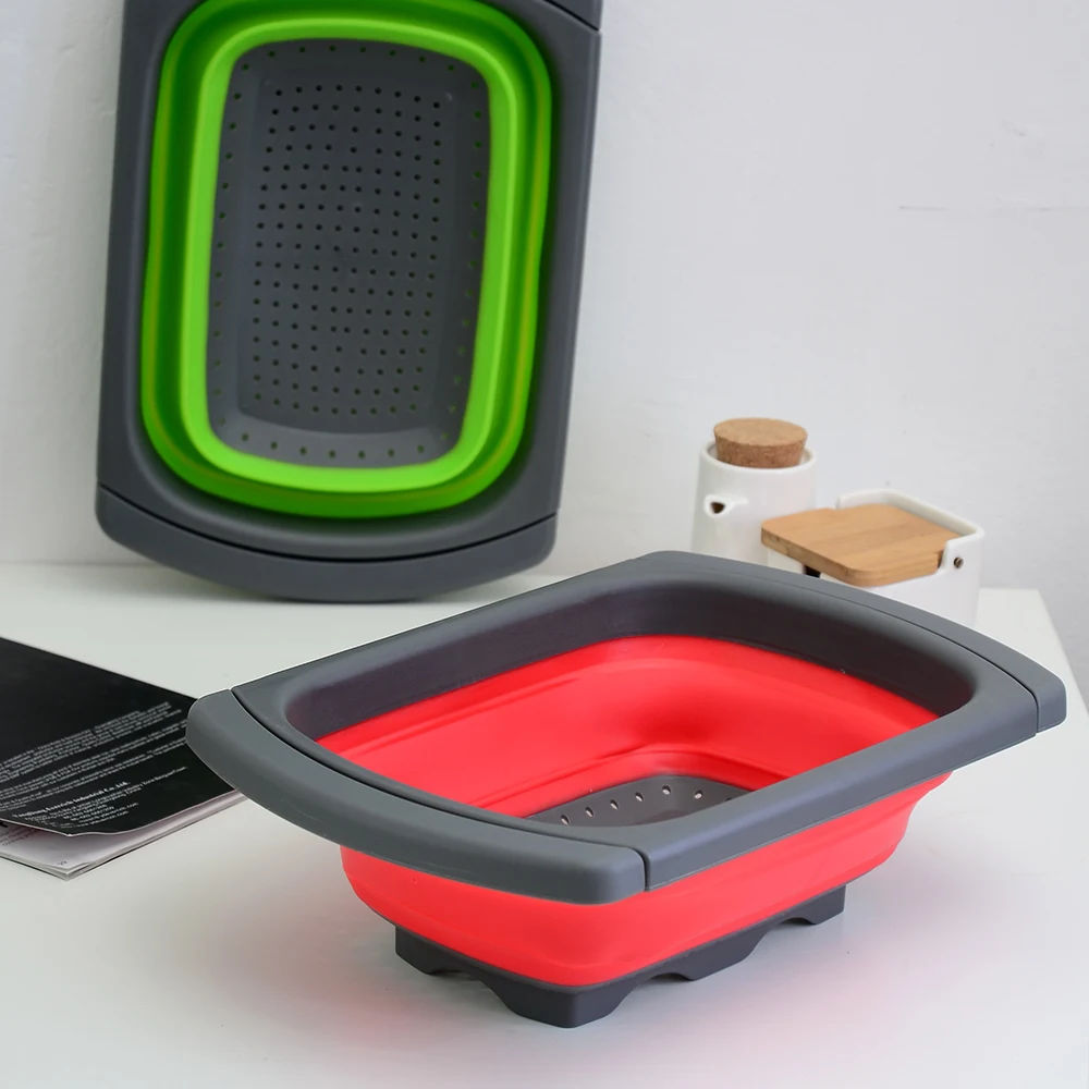 Силиконовый складной выдвижной дуршлаг с ручкой кухонное складное сито чаши