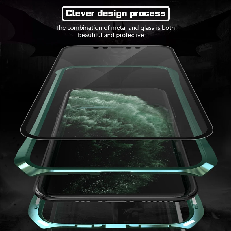 Для iPhone 11 Pro Max чехол Магнитный для 360 противоударный бронированный iPhone11 Чехол |