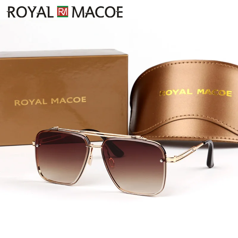 Солнечные очки без оправы ROYAL MACOE женские квадратные модные роскошные брендовые