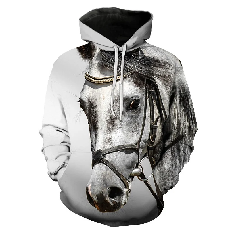 

2021 Hot Sale Sweatshirt Men Women 3D Hoodies Print Horse Animal Pattern Pullover Unisex Casual Creative Oversized Hoodie Tops