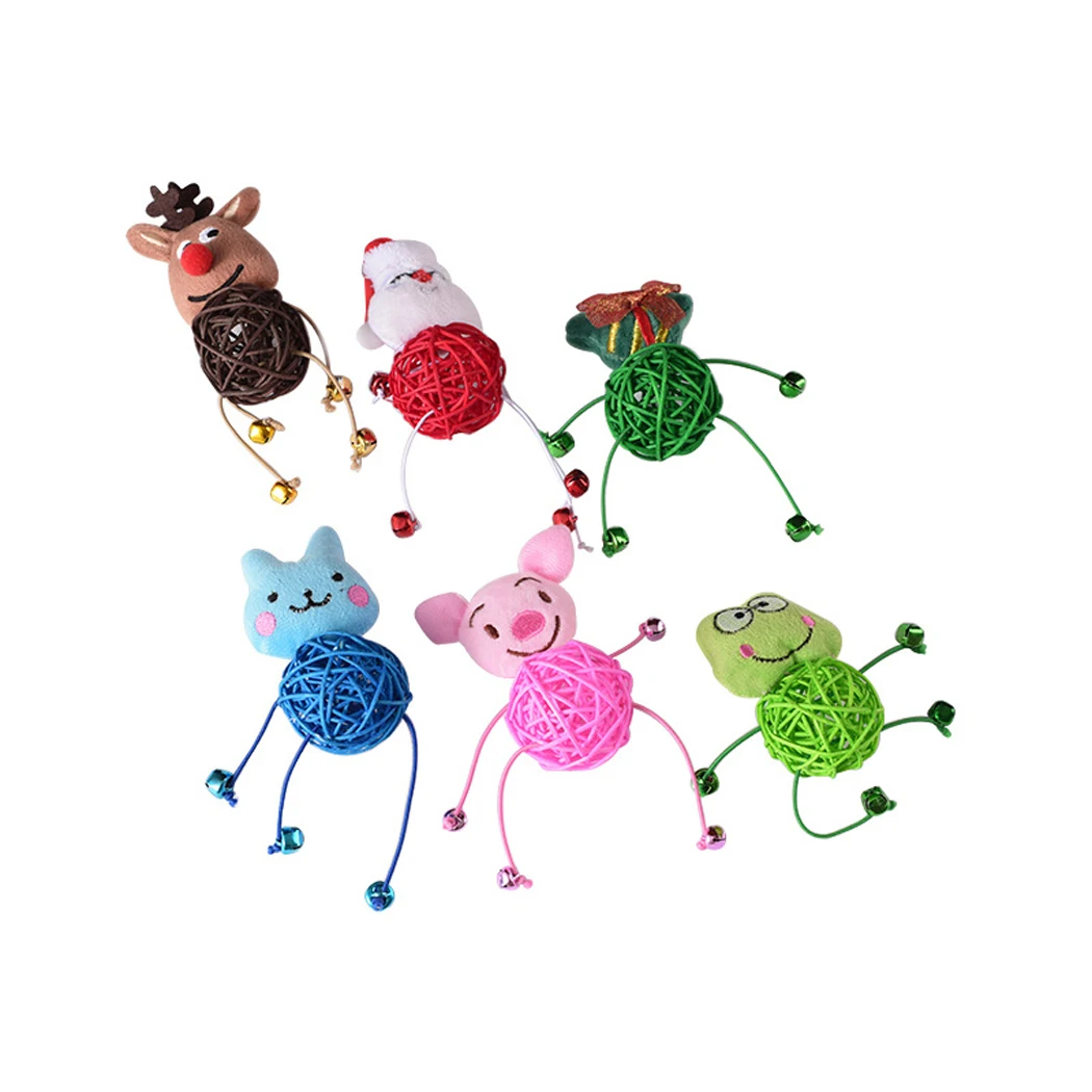 

Рождественская игрушка для кошек Legendog, креативные Мультяшные игрушки для кошек, интерактивные шары из ротанга, игрушка для кошек, игра-головоломка, игрушка для кошек