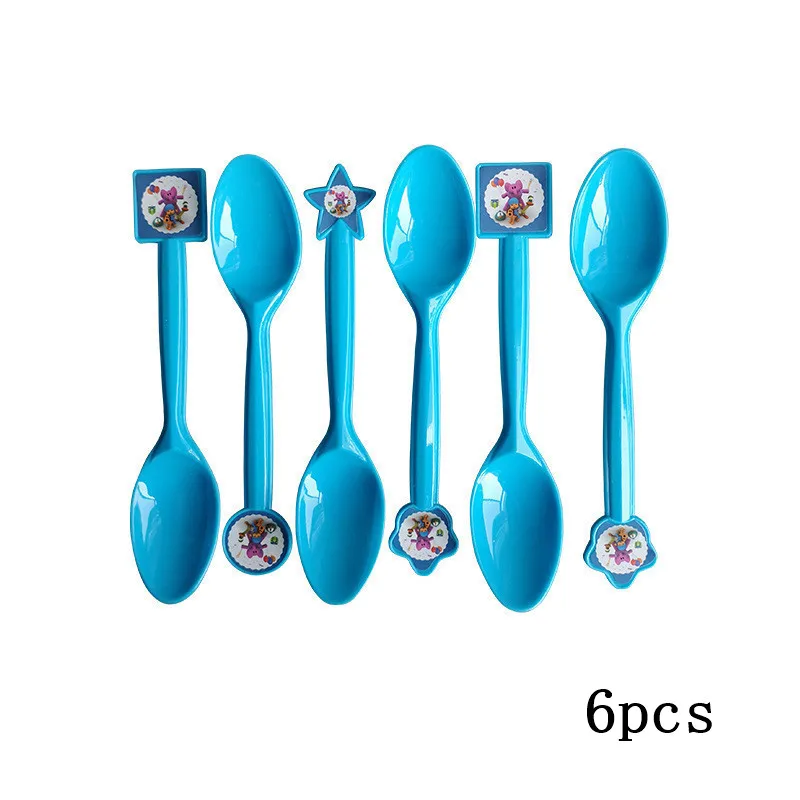 6pcs POCOYO детей с днем рождения поставки мультфильм собака слон малыш душ Мальчики украшения шар посуда чашка тарелка - Цвет: 6pcs