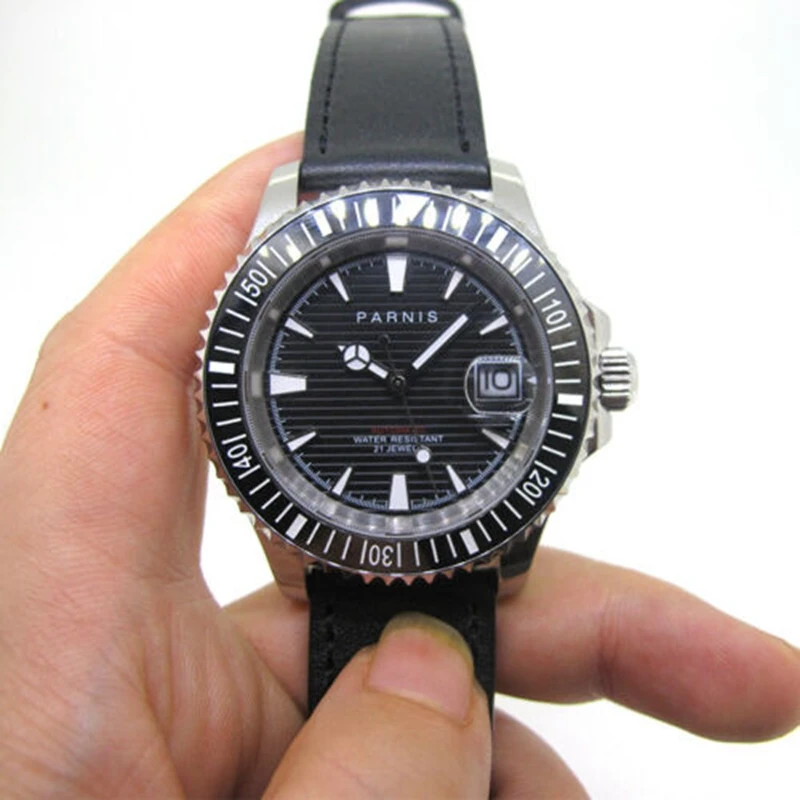 Мужские автоматические механические часы Parnis с сапфировым кристаллом Miyota8215 21