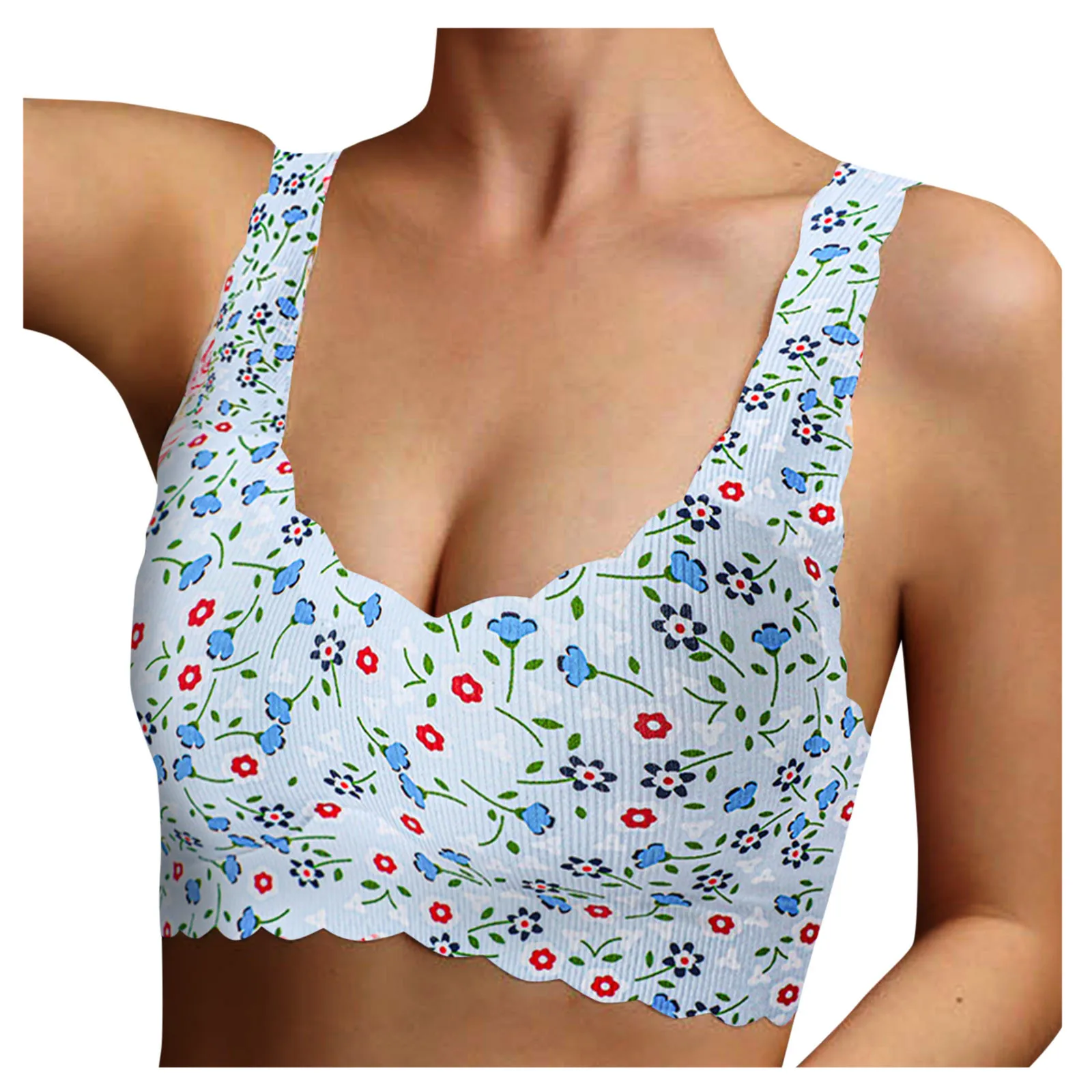 

Sexy Women Bras Push Up Gather Bralette Seamless Bra Wire Free Soutien Gorge Femme Comfort Underwear Floral Vest Brassiere