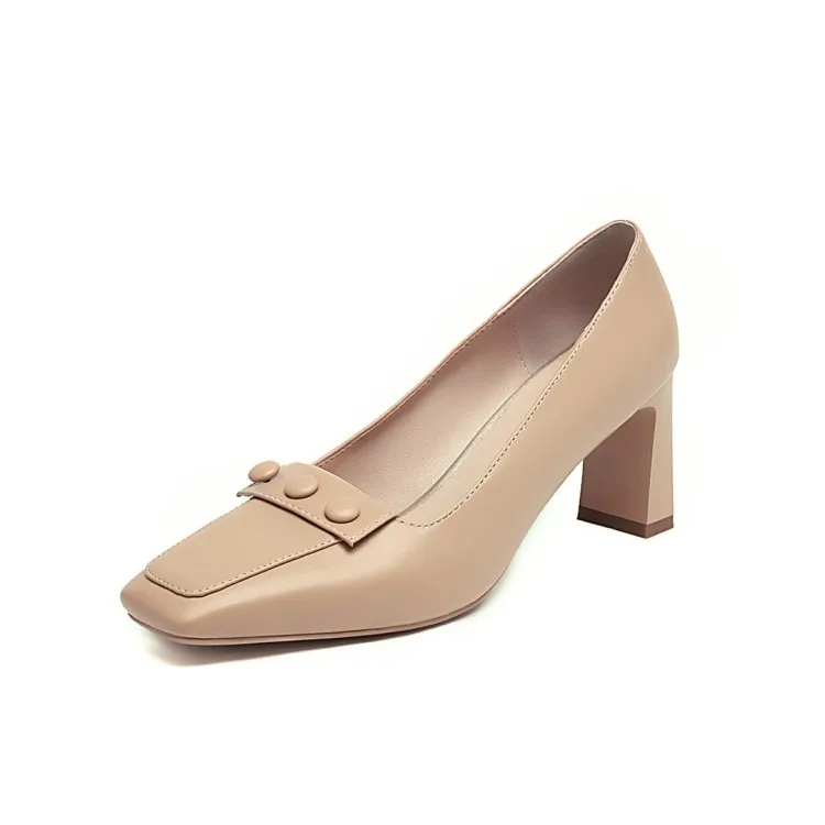 

Туфли-лодочки женские на высоком квадратном каблуке