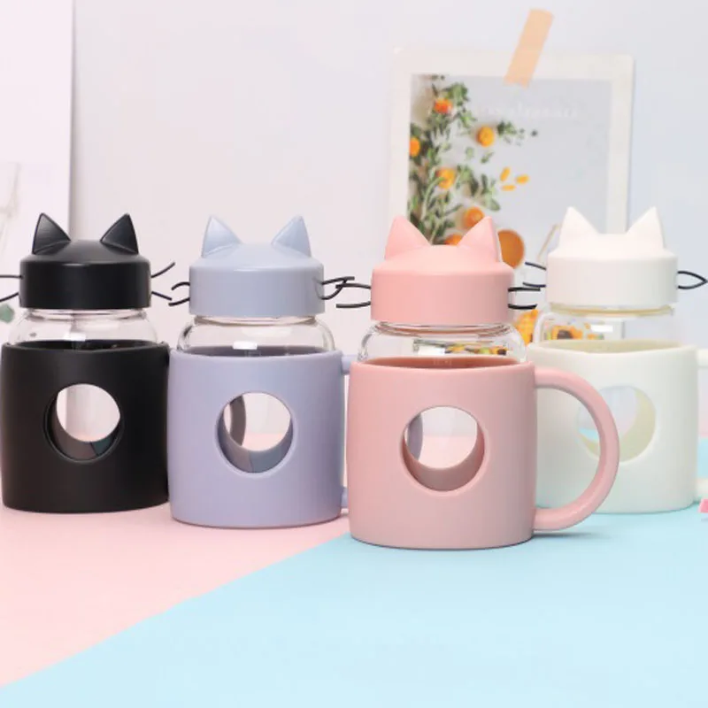 Милая кошка класс бутылка портативный подарок чайная чашка модная простая