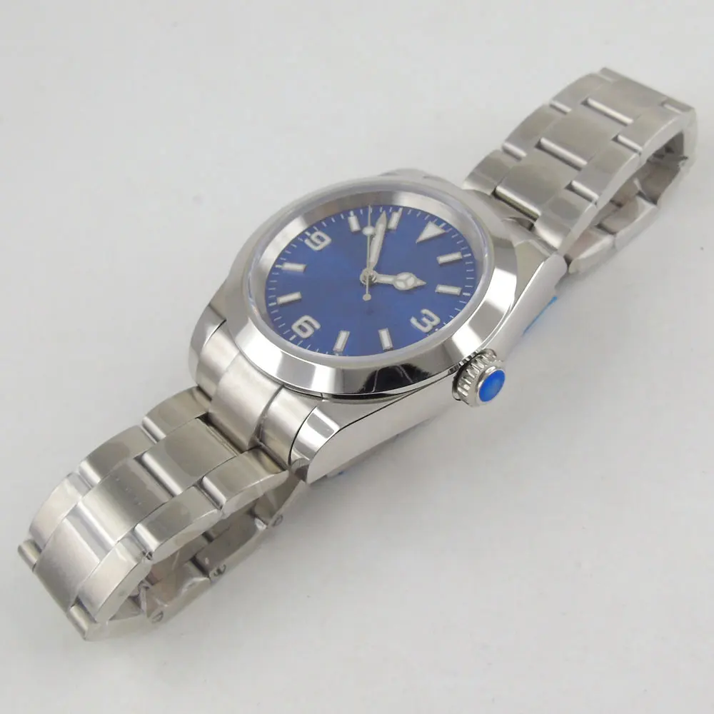 BLIGER часы 40 мм синий циферблат сапфировое Дата дисплей светящиеся стрелки MIYOTA