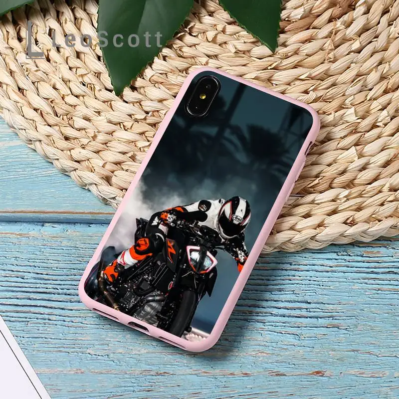 

Handsome motorcycle cool man Phone Case Candy Color for iPhone 11 12 mini pro XS MAX 8 7 6 6S Plus X 5S SE 2020 XR