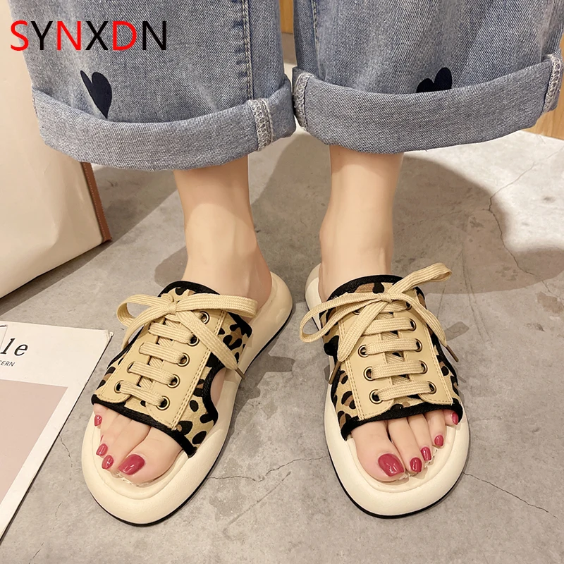 

HQFZO Fashion Casual Sneakers Flats Heels Slides Women Sandals Comfort Platform Slippers Light Slaps Flat Ladies Footwear Summer