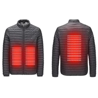 usb mens intelligent heated jacket cotton padded clothes large size casual heating warm coat winter outdoor camping jacket