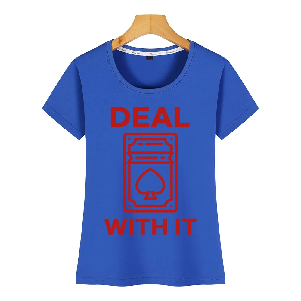 Женская винтажная короткая футболка с надписью deal with it Vogue | одежда