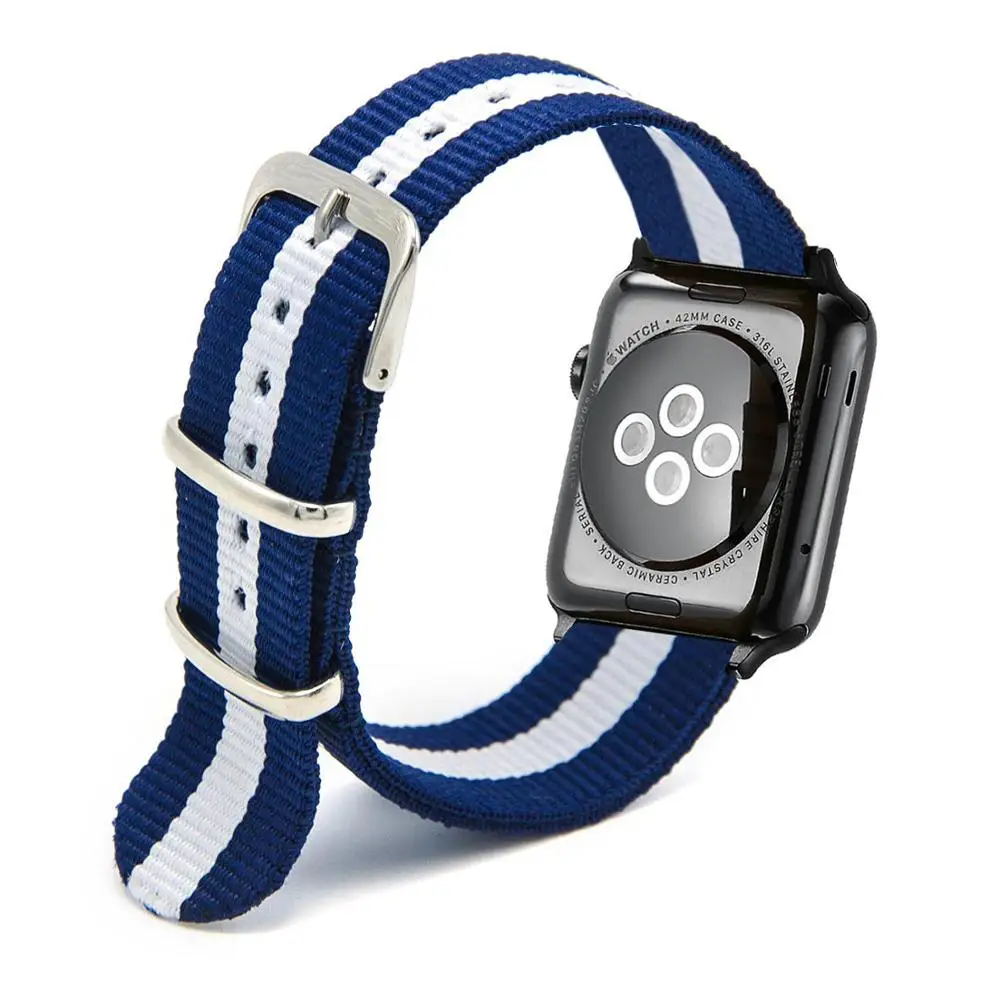 BWB Eastar тканый нейлоновый ремешок для наручных часов Apple Watch, версии 3, 42 мм, 38 мм, версия ткань-как ремешок для iwatch, версия 5/4/3/2/1 браслет на запястье, нейлоновый ремешок Пояс - Цвет ремешка: BWB