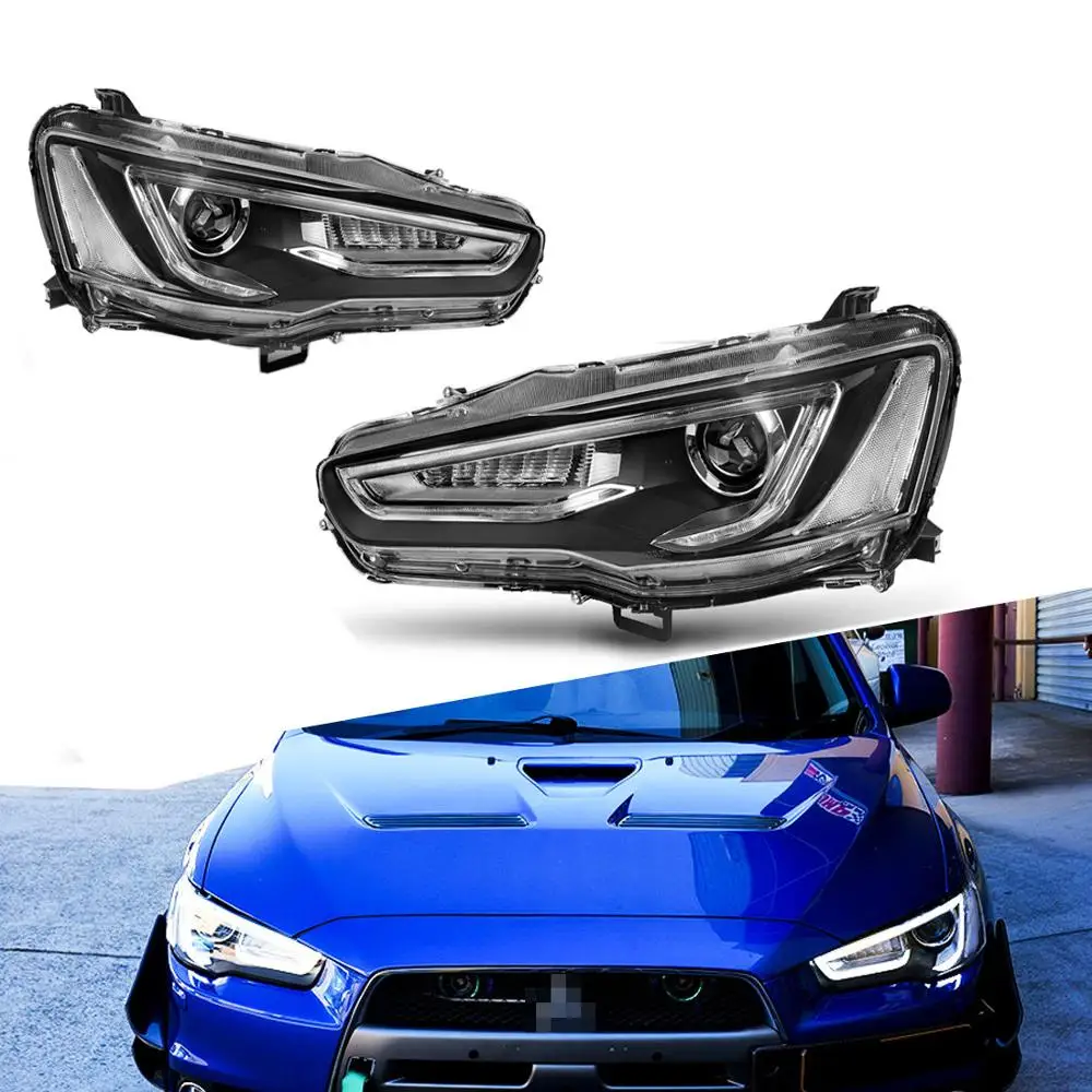 Светодиодные фары KP подходят для 2008 2017 Mitsubishi Lancer EVO двухлучевые стиль Audi A5|headlights
