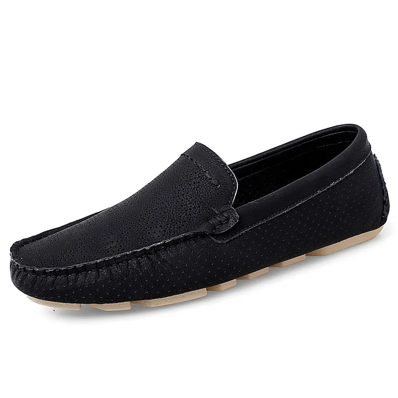 

Breathable Men Loafers Summer Driving Shoes Big Size 47 46 Moccasins Genuine Leather Mens Casual Shoes Slip On Office Lazy Shoes