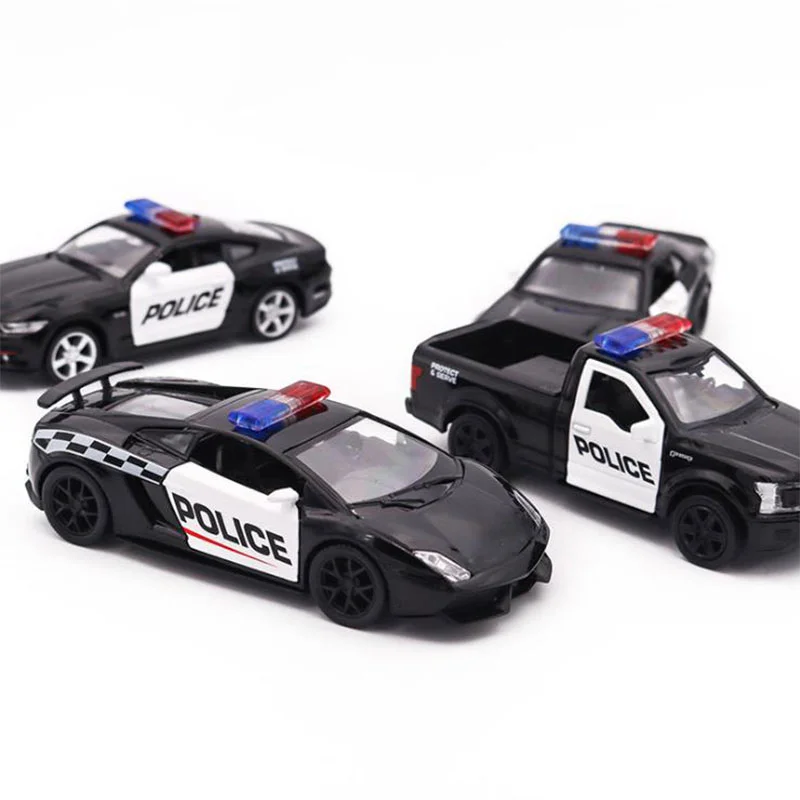 

Модель полицейского автомобиля из сплава, Литые и игрушечные автомобили, игрушечный автомобиль, обучающие игрушки для детей, подарки, игруш...