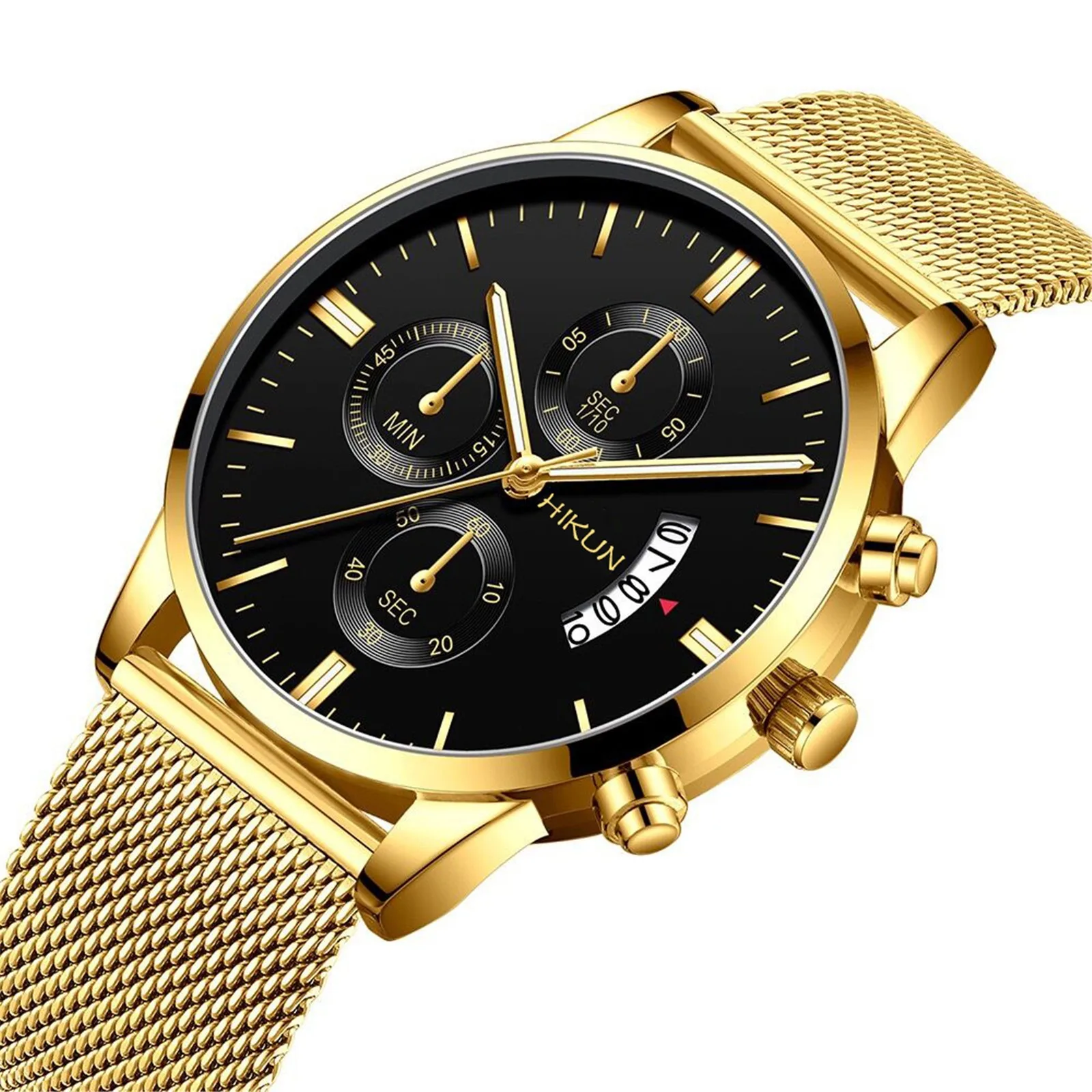 

Sleek Minimalist Fashion mens watch With Mesh Band Men's Quartz wristwatches Creative Design High-quality relogio masculino