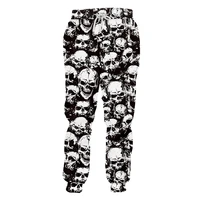 ujwi fashion men casual full length pants harajuku 3d skull printed joggers sweat pants street hip hop style sweatpants custom