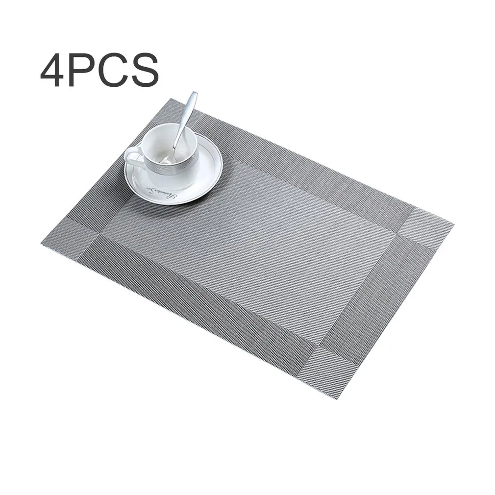 4pcs 45x30cm Fashion Tableware Mats PVC Table Heat Insulation Stain Resistant Placemats for Dining Decoration | Дом и сад