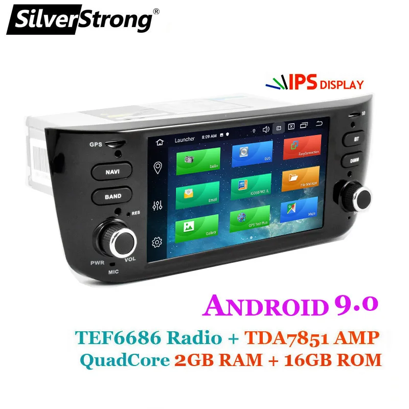 SilverStrong ips DSP Android9.0 автомобиль радио для FIAT Punto 199 310/Linea 323 2012 2013