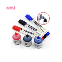 deli erasable whiteboard marker pen 1 pcs blackboard 1 ink bottle set office markers dry erase blue black red office supplies