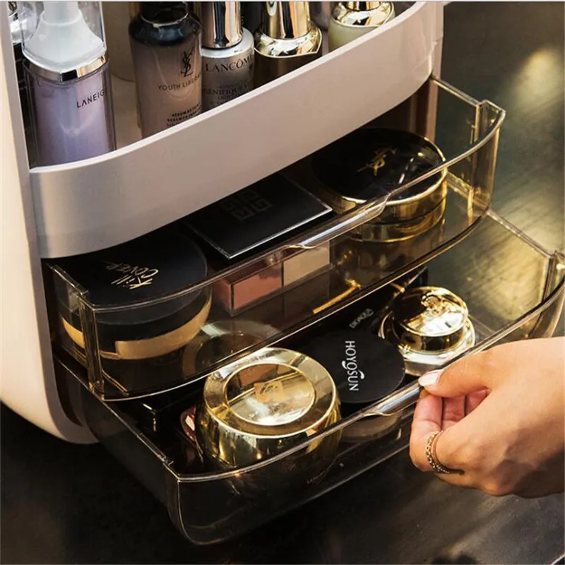 

Protable Cosmetic Storage Box Large Makeup Organizer Dustproof and waterproof jewelry Cosmetic storage Bathroom Storage Box