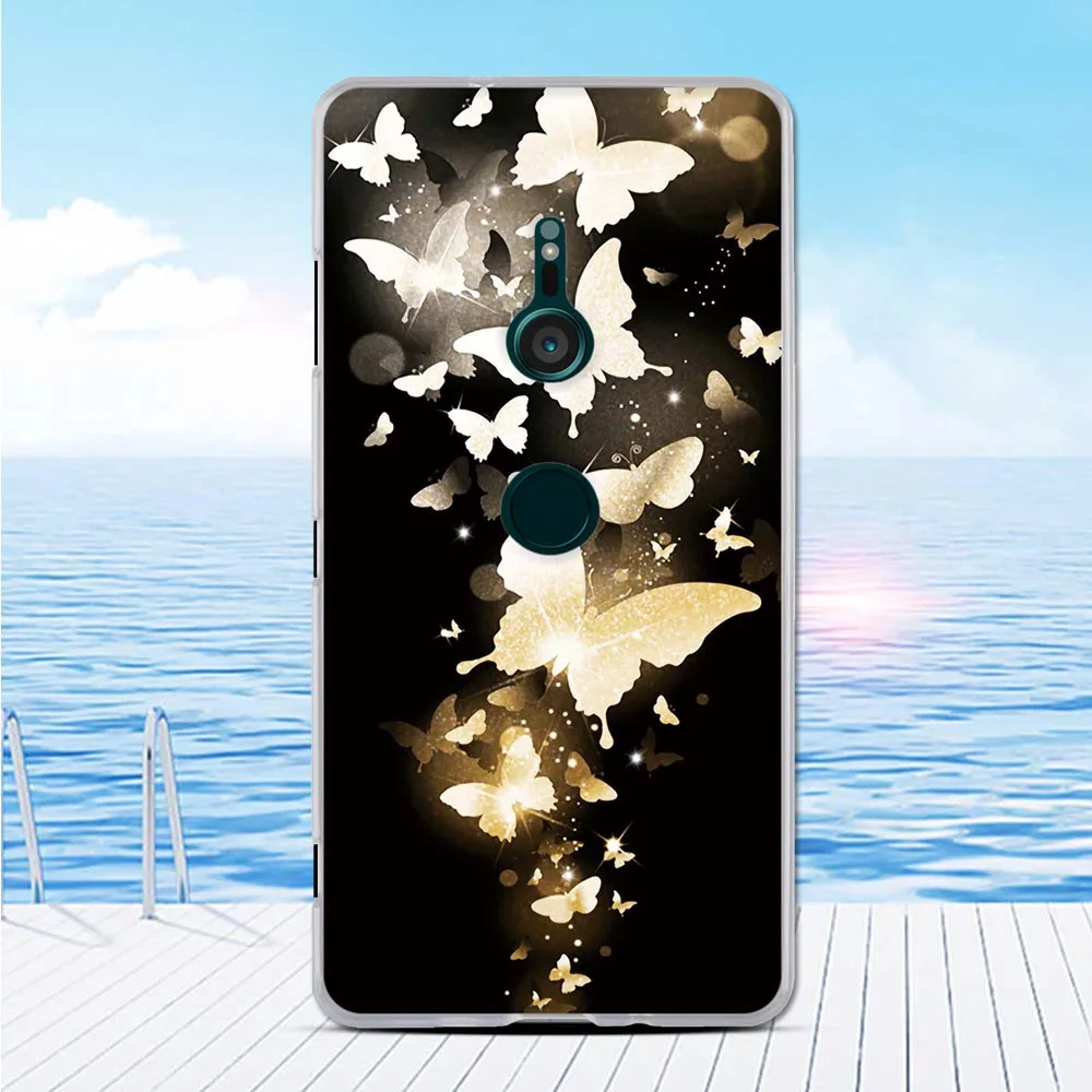 For Sony Xperia XZ3 Silicone Pattern Case TPU Back Cover Fundas Phone Protective Shell Luxury | Мобильные телефоны и