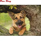 Алмазная живопись 5d с собакой, картина с животными, полное сверление, квадратная Вышивка крестиком, украшение для дома