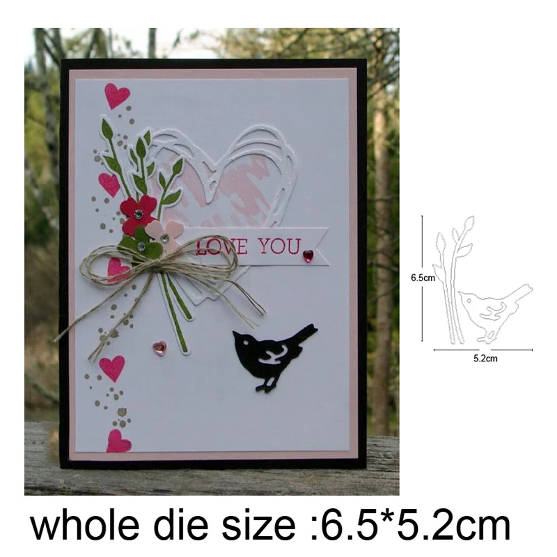 

Craft dies Grass Branches Bird Metal Cutting Dies for Scrapbooking dies DIY Album Cards Making Embossing Die Cuts stencils dies