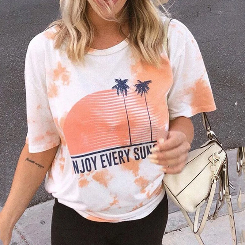 

Coconut Letter Print Oversized T Shirt Women O Neck Short Sleeve Kawaii Clothes Harajuku Europe Stylish Woman Tshirts Summer2021