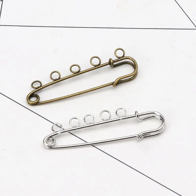10 шт. серебро бронза сделай сам Броши 5 отверстий Безопасность булавки броши